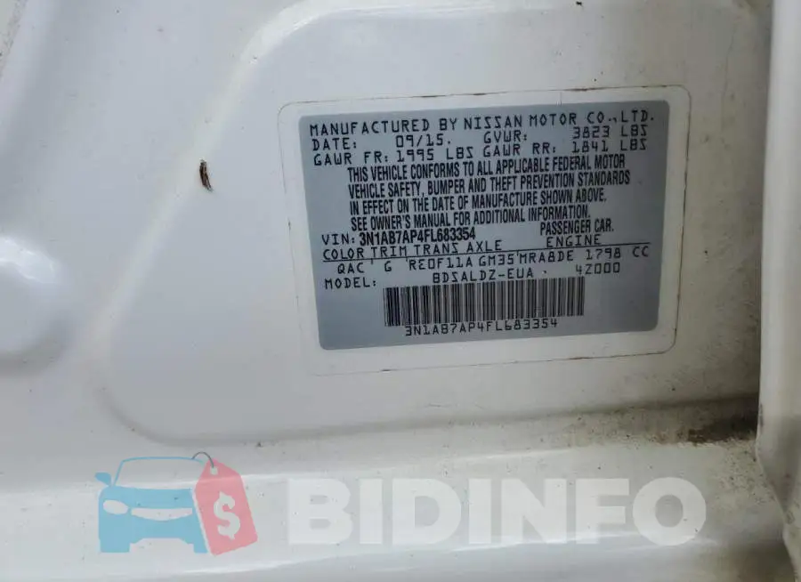 3N1AB7AP4FL683354 Photo# 12