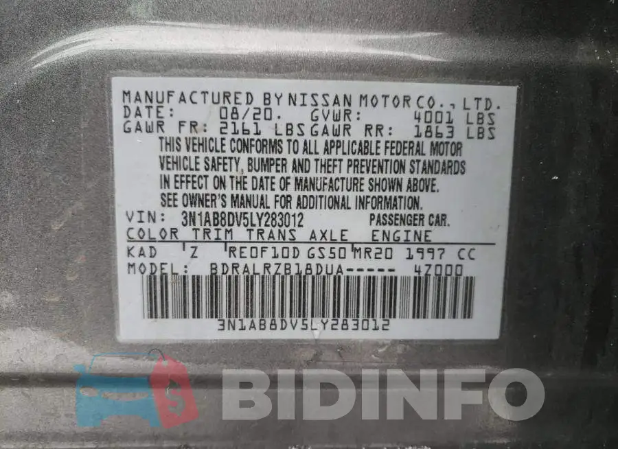 3N1AB8DV5LY283012 Photo# 12
