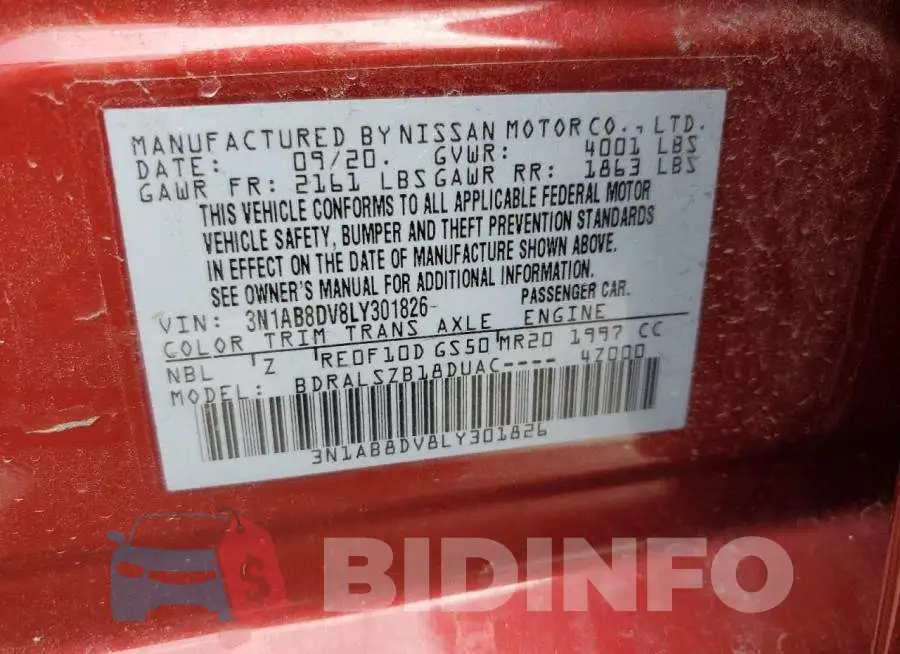 3N1AB8DV8LY301826 Photo# 12