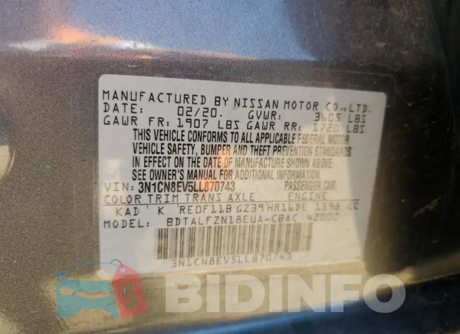 3N1CN8EV5LL870743 Photo# 12
