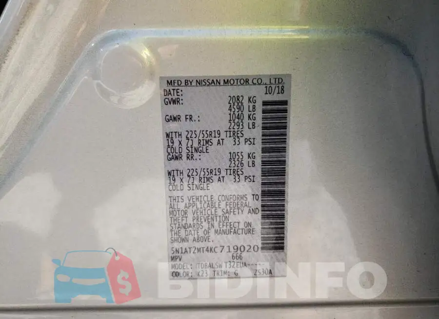 5N1AT2MT4KC719020 Photo# 14