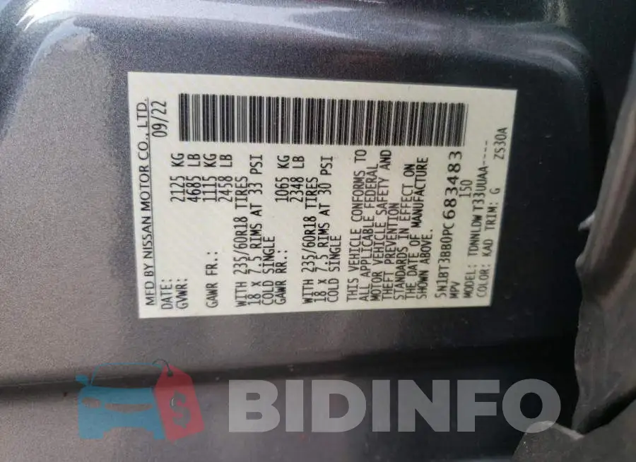 5N1BT3BB0PC683483 Photo# 13