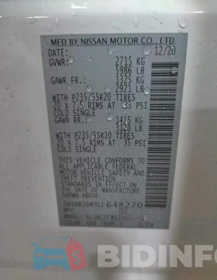 5N1DR2DM3LC648270 Photo# 14
