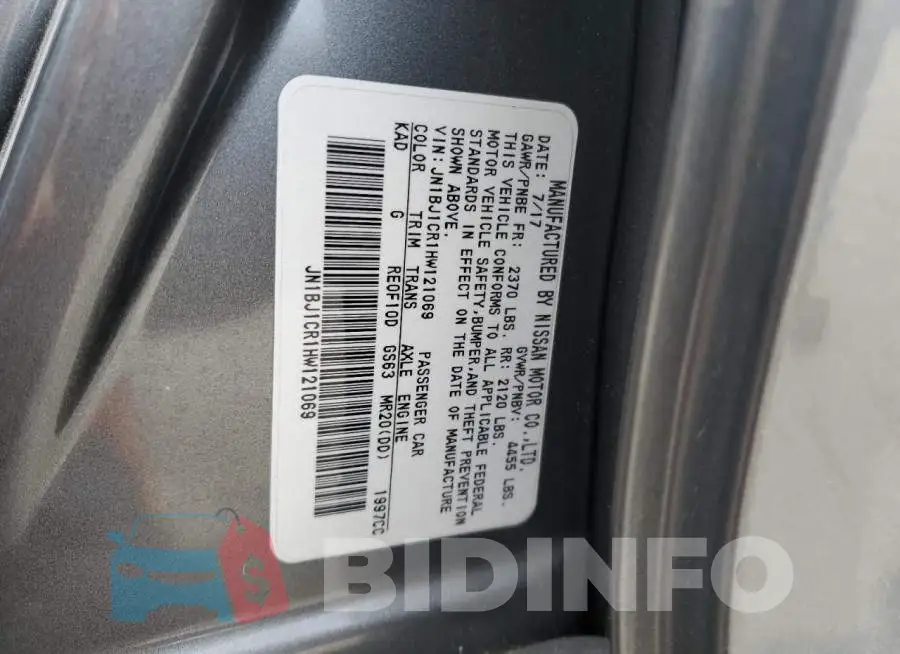 JN1BJ1CR1HW121069 Photo# 12