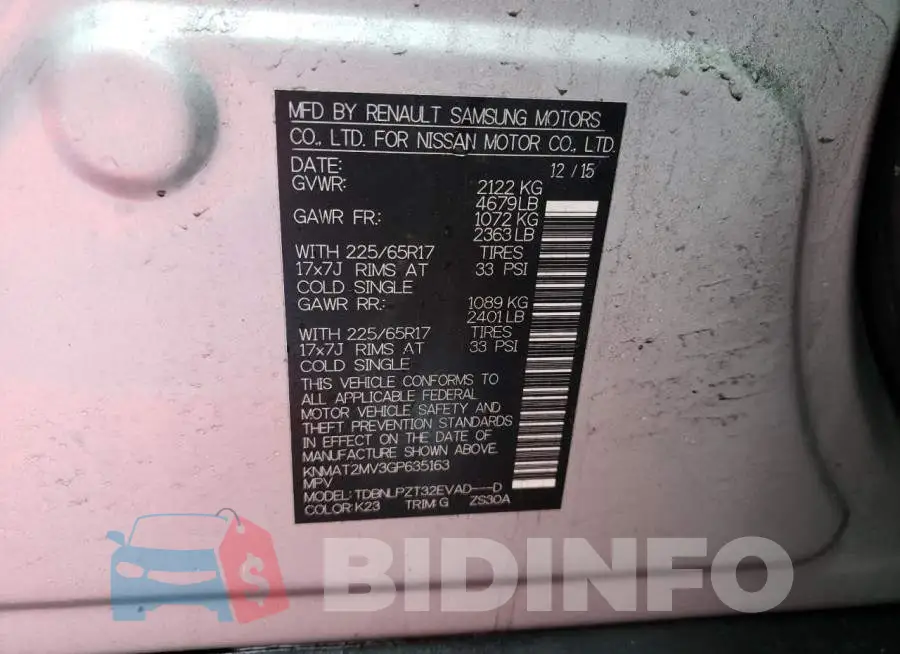 KNMAT2MV3GP635163 Photo# 13