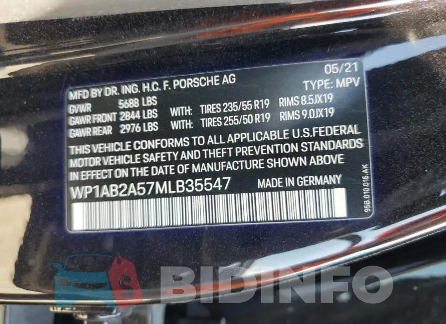 WP1AB2A57MLB35547 Photo# 10
