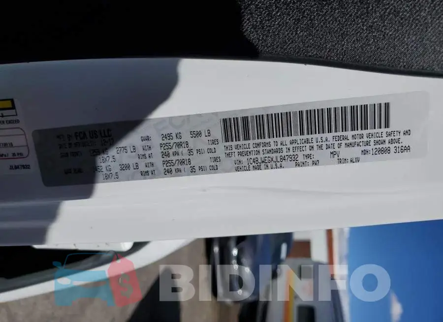 1C4BJWEGXJL847932 Photo# 13
