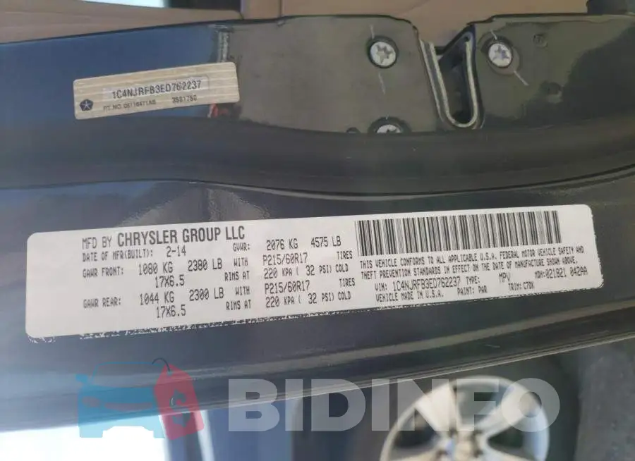 1C4NJRFB3ED762237 Photo# 13