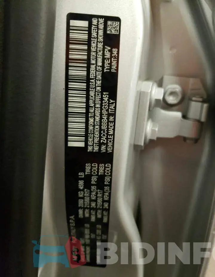 ZACCJBBB4HPG33451 Photo# 13