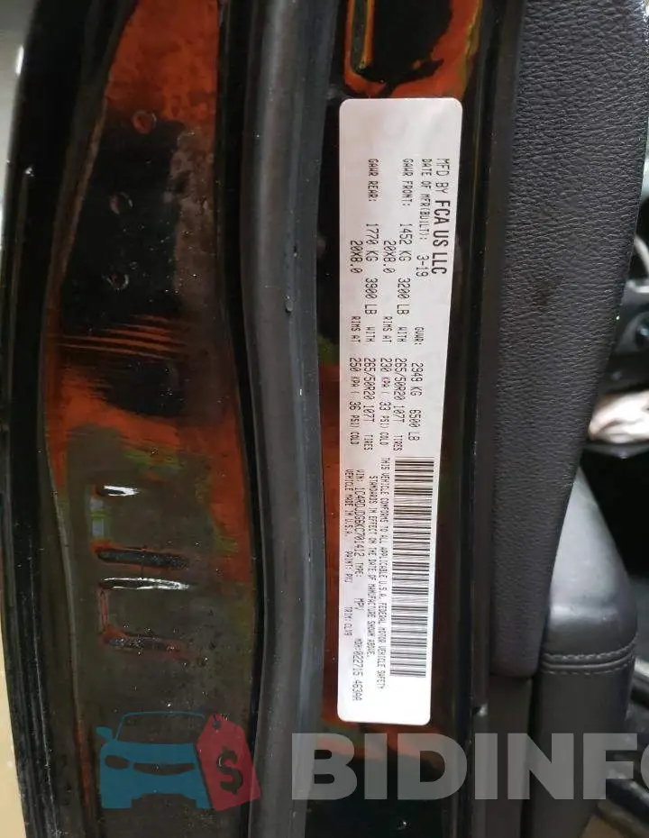 1C4RDJDG6KC701412 Photo# 12