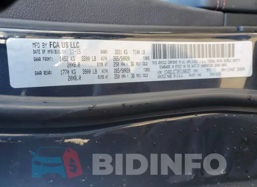 1C4SDJCT3FC188237 Photo# 14
