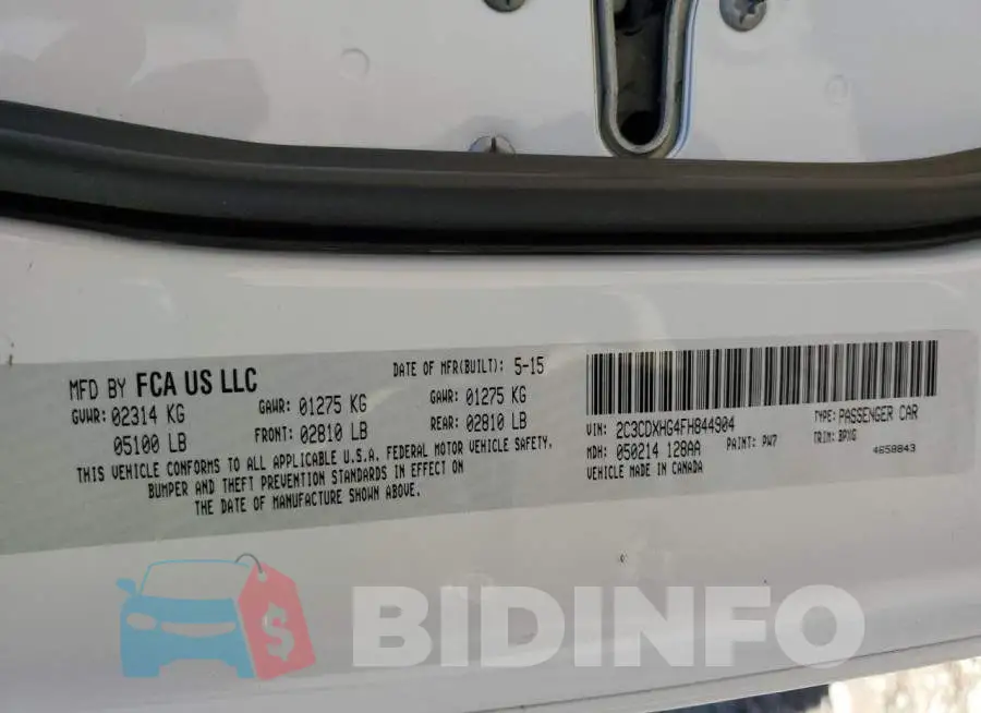 2C3CDXHG4FH844904 Photo# 12