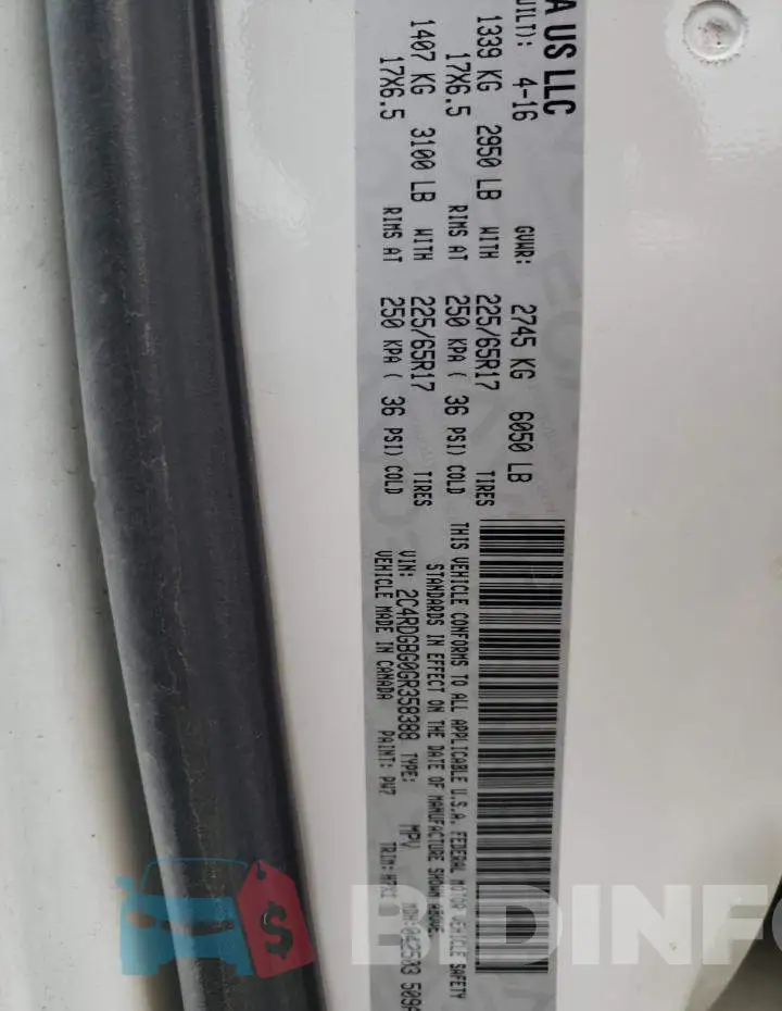 2C4RDGBG0GR358388 Photo# 13