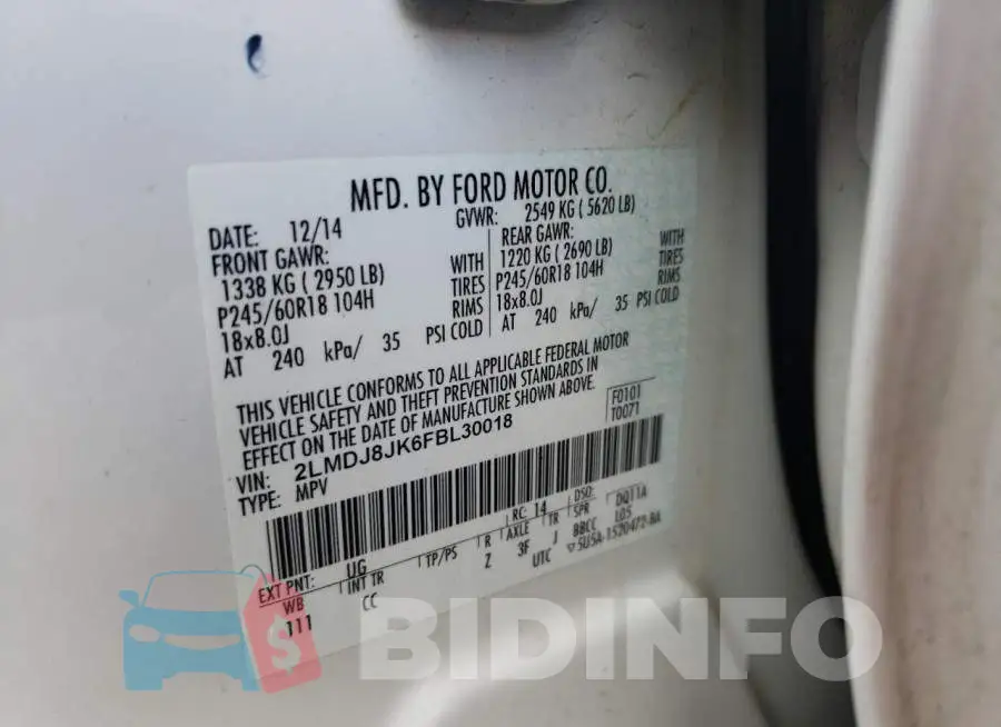 2LMDJ8JK6FBL30018 Photo# 13