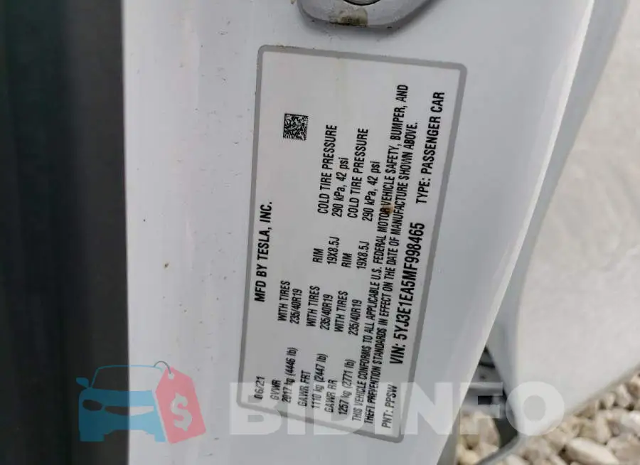 5YJ3E1EA5MF998465 Photo# 13