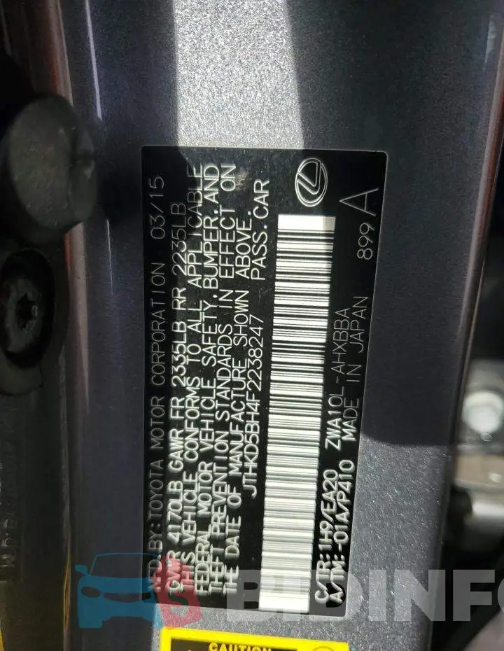 JTHKD5BH4F2238247 Photo# 13