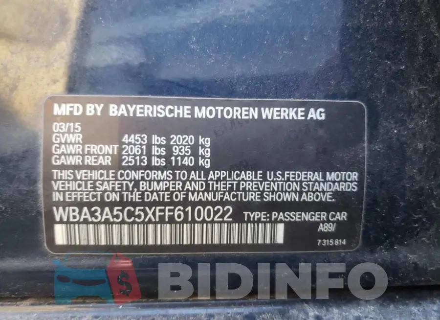 WBA3A5C5XFF610022 Photo# 12