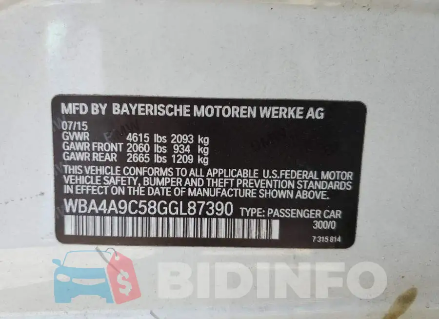 WBA4A9C58GGL87390 Photo# 12