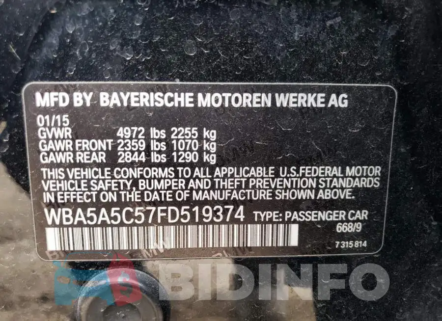 WBA5A5C57FD519374 Photo# 13