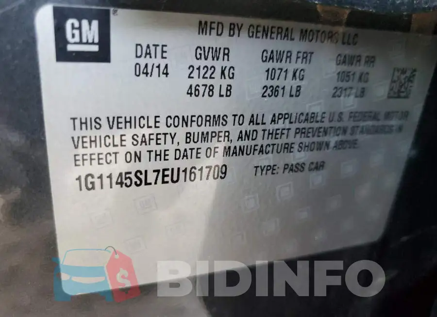 1G1145SL7EU161709 Photo# 12