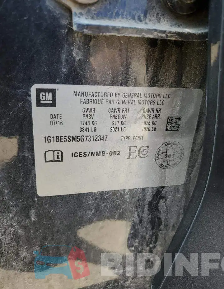 1G1BE5SM5G7312347 Photo# 12