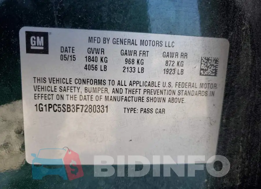 1G1PC5SB3F7280331 Photo# 12