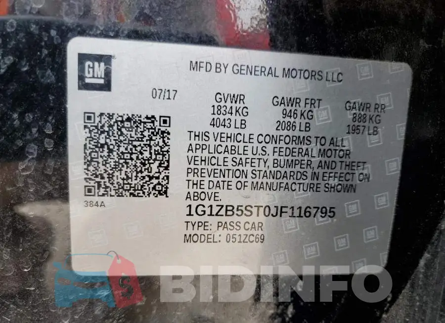 1G1ZB5ST0JF116795 Photo# 13