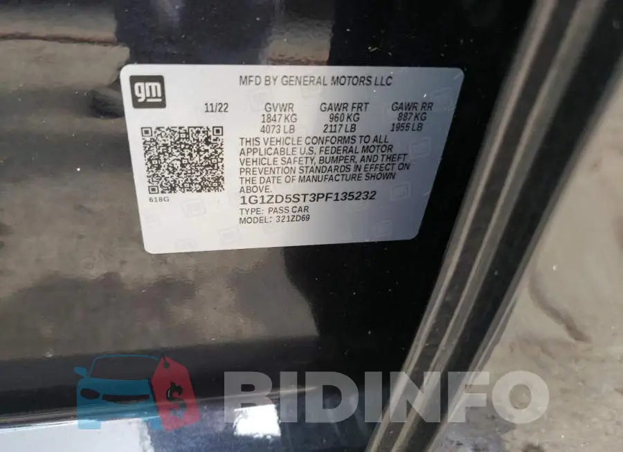 1G1ZD5ST3PF135232 Photo# 12