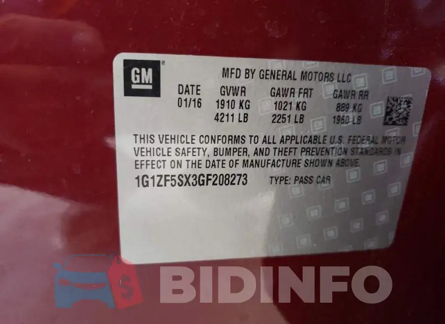 1G1ZF5SX3GF208273 Photo# 12
