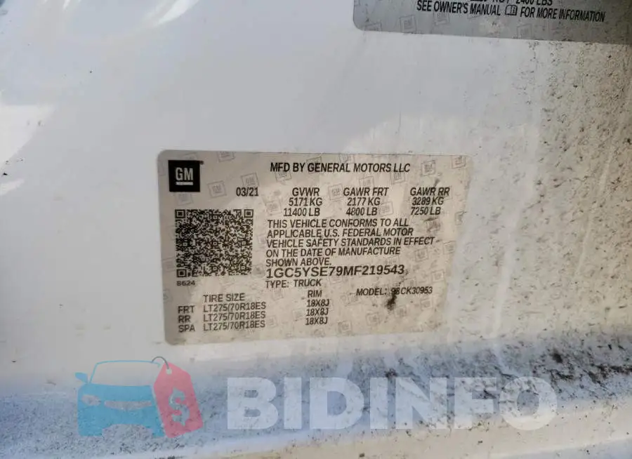 1GC5YSE79MF219543 Photo# 12