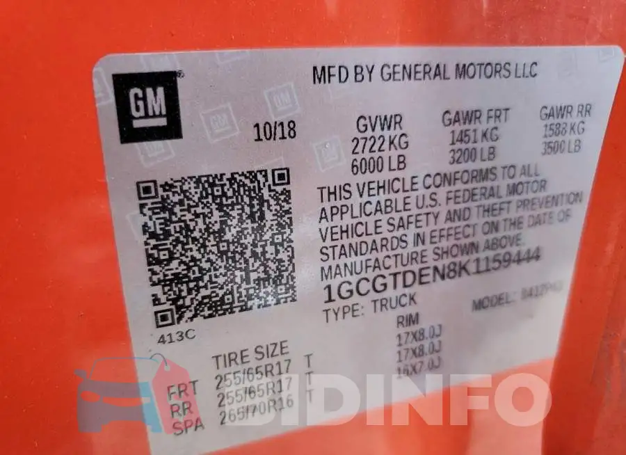 1GCGTDEN8K1159444 Photo# 12