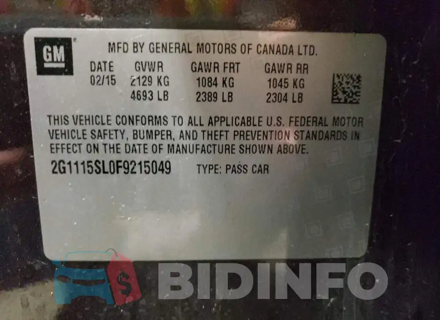 2G1115SL0F9215049 Photo# 12