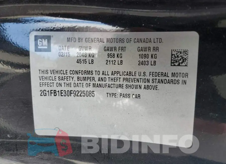 2G1FB1E30F9225085 Photo# 12
