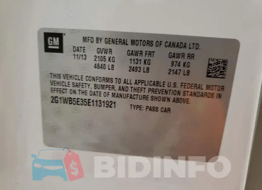 2G1WB5E35E1131921 Photo# 12