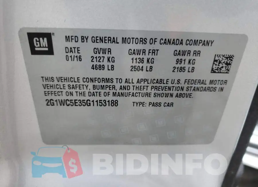 2G1WC5E35G1153188 Photo# 12