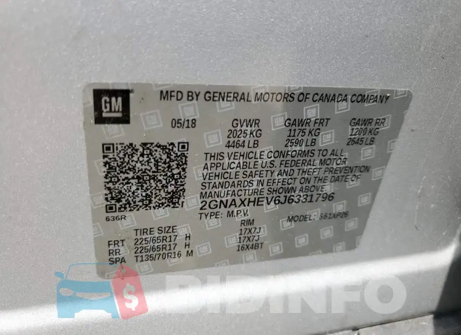2GNAXHEV6J6331796 Photo# 12