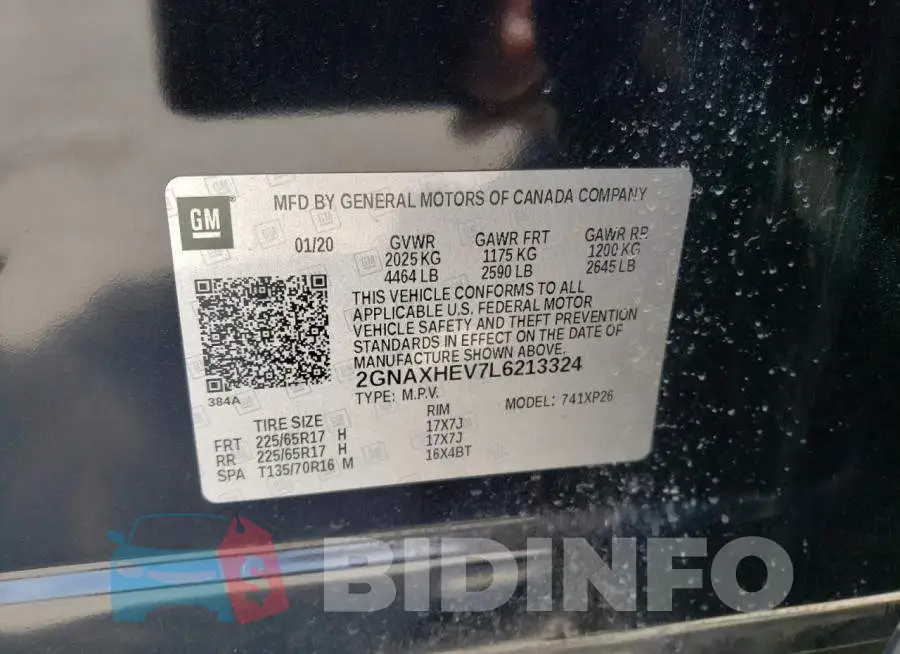 2GNAXHEV7L6213324 Photo# 12