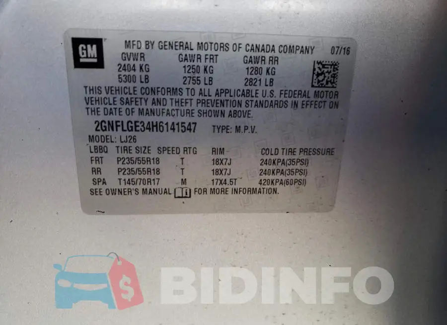 2GNFLGE34H6141547 Photo# 13