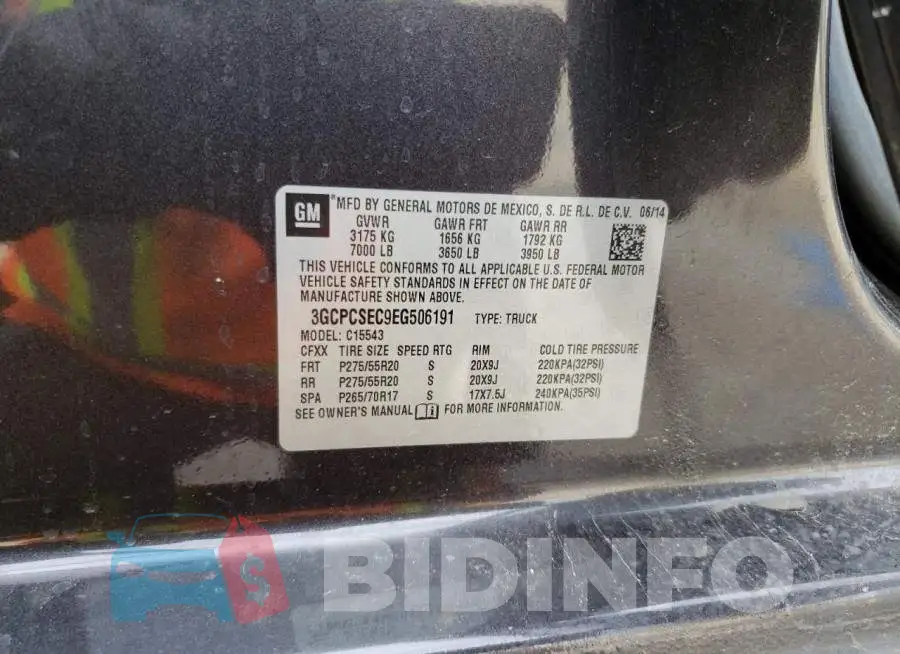 3GCPCSEC9EG506191 Photo# 12