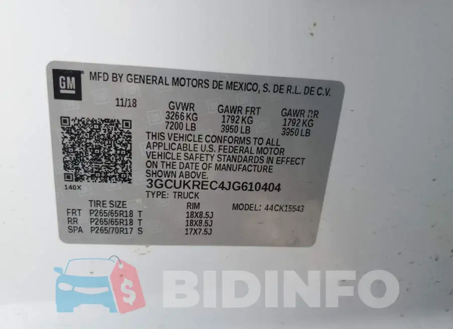 3GCUKREC4JG610404 Photo# 12
