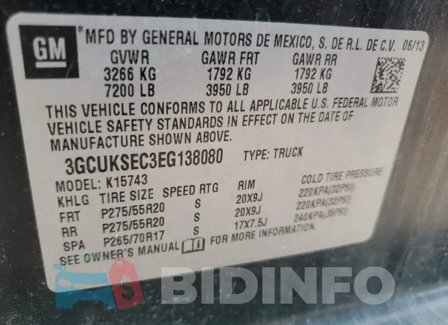 3GCUKSEC3EG138080 Photo# 12