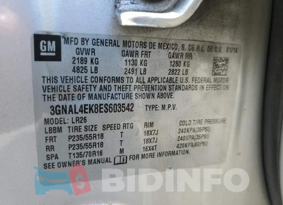 3GNAL4EK8ES603542 Photo# 13