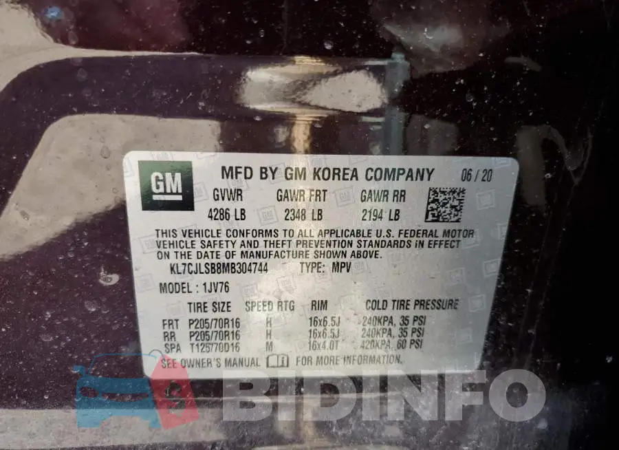 KL7CJLSB8MB304744 Photo# 14