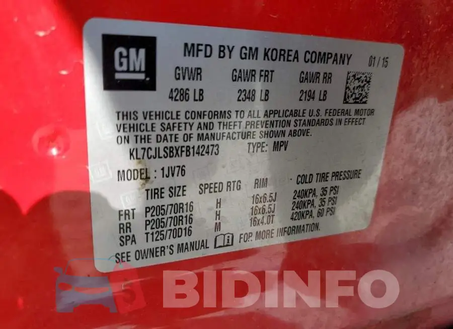 KL7CJLSBXFB142473 Photo# 13
