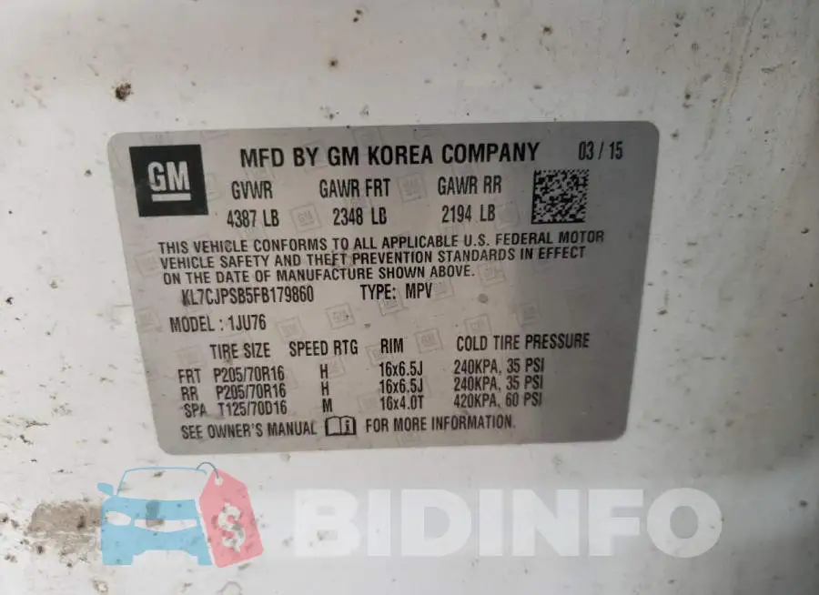 KL7CJPSB5FB179860 Photo# 13
