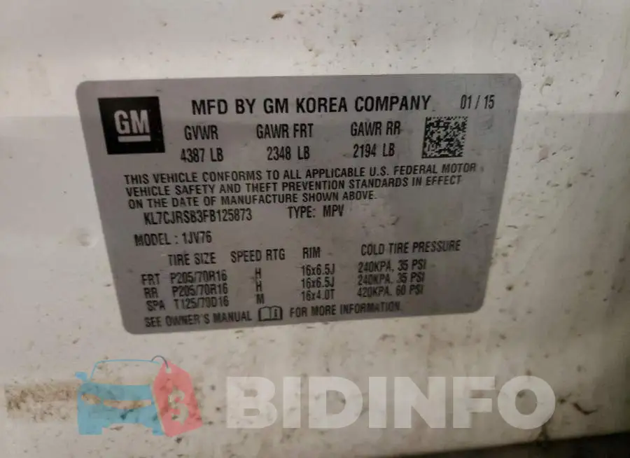KL7CJRSB3FB125873 Photo# 13
