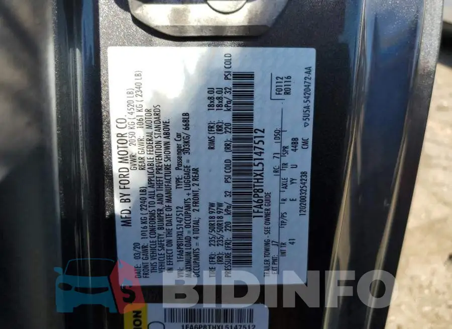 1FA6P8THXL5147512 Photo# 13