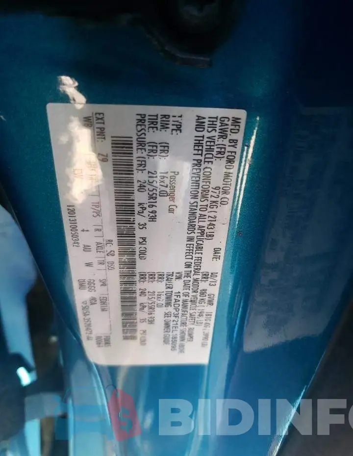 1FADP3F21EL185095 Photo# 10
