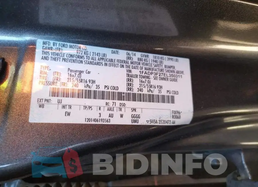 1FADP3F27EL350311 Photo# 12