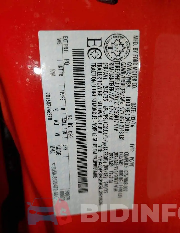 1FADP3K29GL291836 Photo# 13
